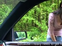 Sexy hitchhiker turns out to be really grateful for the ride