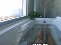 Barely legal babes take a bath before wild fucking