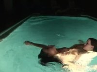 Swimming angels get naughty in the pool