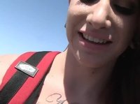 Tattooed hitchhiker turns out to be quite slutty