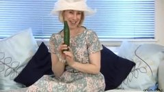 Miss Fannycocks is very much proud of her cucumbers